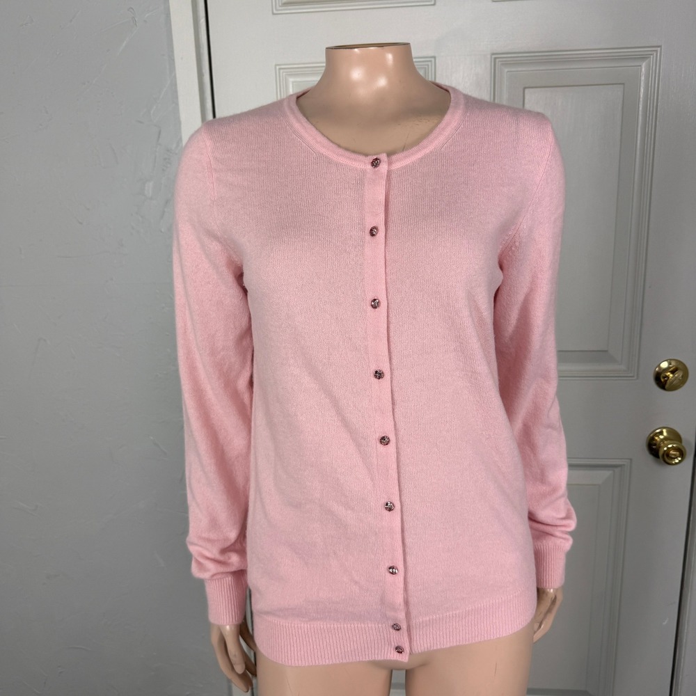 Stile Benetton Women's Sweater Medium Cardigan Button Angora Knit Wool W3-25